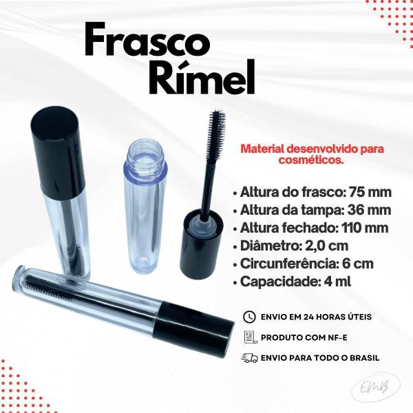 Imagem de Frasco Para Rímel Embalagem Plástica Via 4Ml Premium 25Un