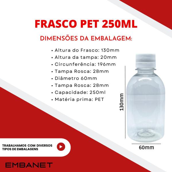 Imagem de Frasco PET 250ml Com Tampa Lacre Rosca Livre De BPA - 6 unds