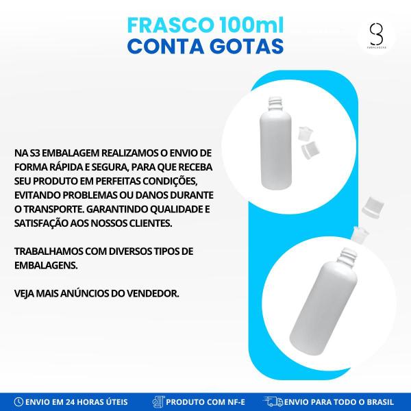 Imagem de Frasco Plástico 100ml Conta Gotas Lacre Premium - 5un