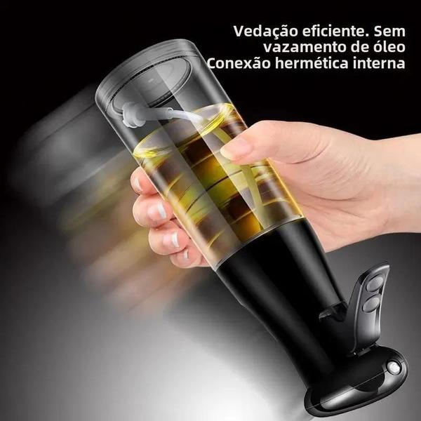 Imagem de Frasco Spray de Azeite - Dispensador de Óleo para Cozinha (Transparente e Preto)