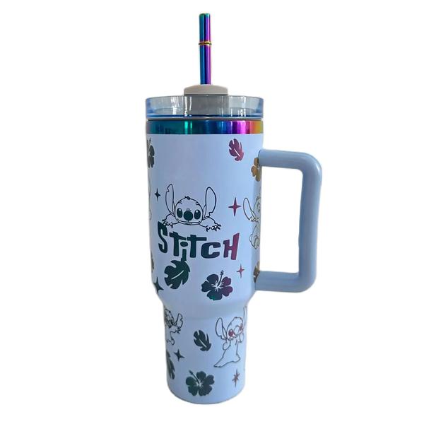 Imagem de Frasco Térmico de Aço Inoxidável 40oz Disney Stitch - Copo para Viagens e Esportes