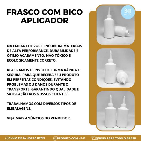 Imagem de Frascos 100ml Para Tinta Com Bico Aplicador Branco 05un