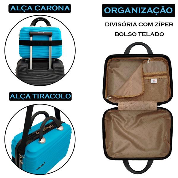 Imagem de Frasqueira de viagem maleta necessaire rígida abs - santino