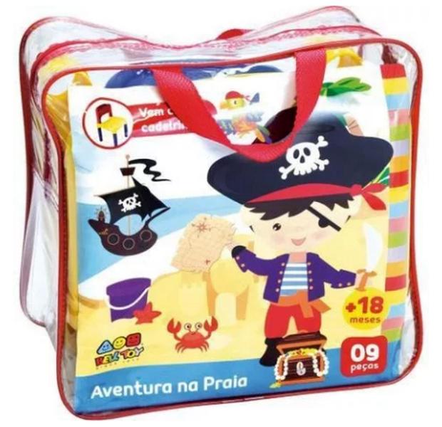 Imagem de Frasqueira para Praia Bell Toys Aventura na Praia - 1 Cadeira e 8 Peças - Colorida