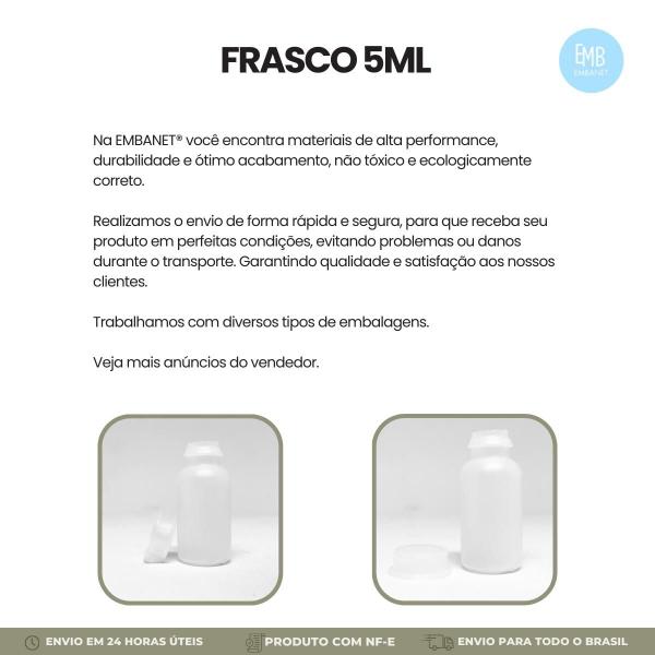 Imagem de Frasquinho Com Tampa De Pressao Transparente 5ml - 5 unidades 