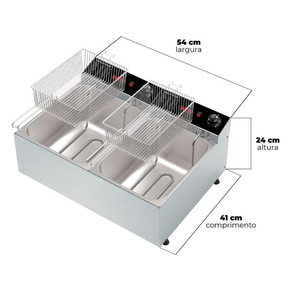 Imagem de FRD22 Fritadeira eletrica dupla 2500W 2 cubas 5,0 litros 220V 50-60 Hz