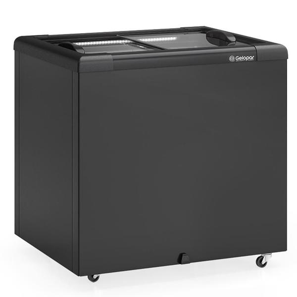 Freezer/Conservador Horizontal All Black GHD-200 LB PR- Dupla Ação 210 Litros Led Perimetral - Gelopar Imagem de Freezer/Conservador Horizontal All Black GHD-200 LB PR- Dupla Ação 210 Litros Led Perimetral - Gelopar