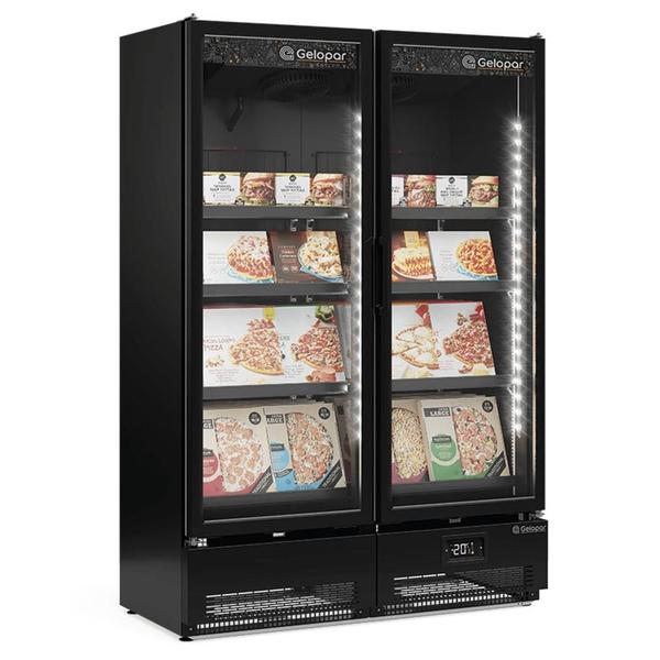Freezer/Conservador Vertical Conveniência para Congelados GCVC-950 EL CB PR Gelopar - Preto 957L Frost Free Led Perimetral -12C a -20C Imagem de Freezer/Conservador Vertical Conveniência para Congelados GCVC-950 EL CB PR Gelopar - Preto 957L Frost Free Led Perimetral -12C a -20C