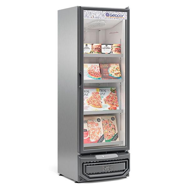 Imagem de Freezer/Conservador Vertical Conveniência para Sorvetes e Congelados GCVC-45 TI Tipo Inox 445 Litros Frost Free Gelopar