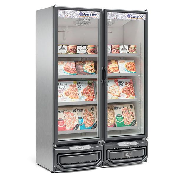 Freezer/Conservador Vertical Conveniência para Sorvetes e Congelados GCVC-950 EL TI Tipo Inox 957 Litros Frost Free Gelopar Imagem de Freezer/Conservador Vertical Conveniência para Sorvetes e Congelados GCVC-950 EL TI Tipo Inox 957 Litros Frost Free Gelopar