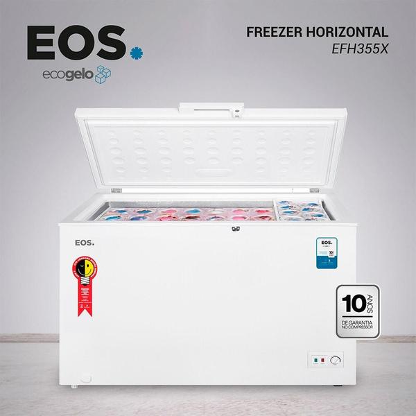 Imagem de Freezer e Conservador Horizontal EOS 309 Litros EcoGelo EFH355X 110V