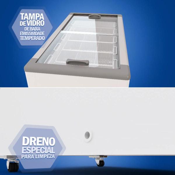 Imagem de Freezer Horizontal Conservador 411 Litros Porta De Vidro HCEB 411V Fricon