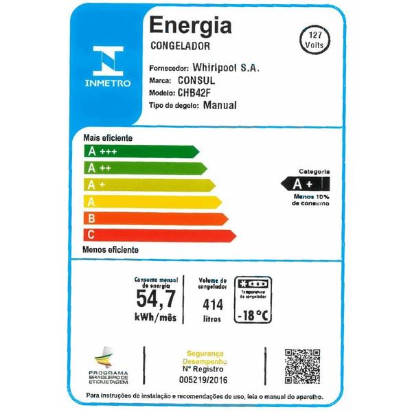 Imagem de Freezer Horizontal Consul 2 portas 414L CHB42FB