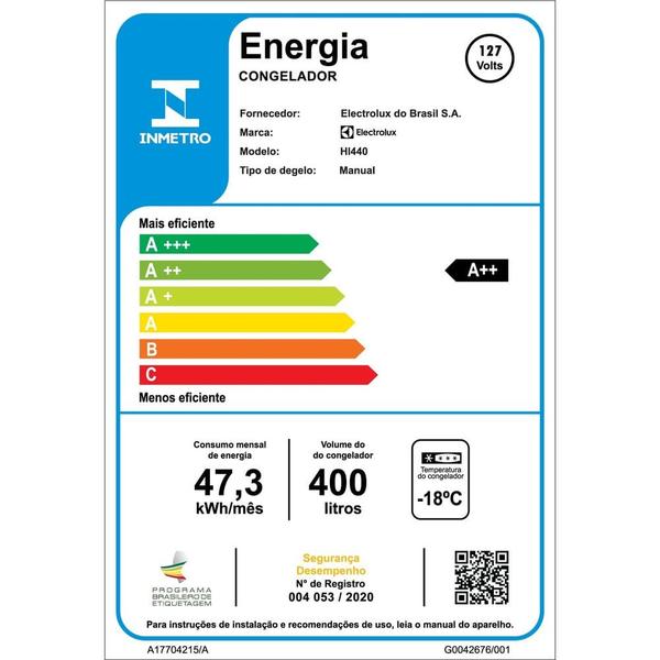 Imagem de Freezer Horizontal Electrolux Cycle Defrost 400L Inverter Uma Porta (HI440)