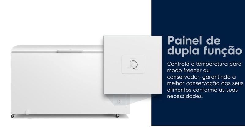 Imagem de Freezer Horizontal Electrolux Cycle Defrost 400L Turbo Freezer Duas Portas (HI440) Branco 127V