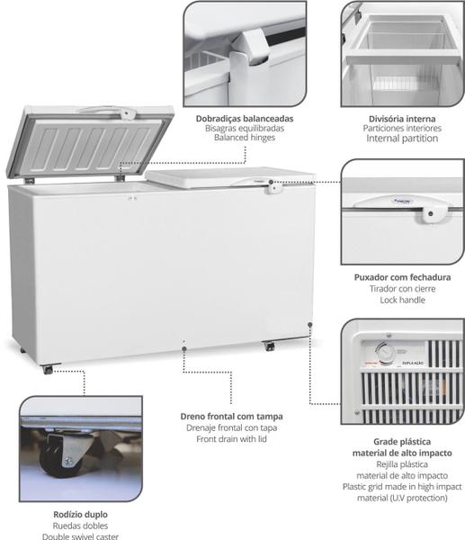 Imagem de Freezer Horizontal Fricon HCED503C 503 Litros Branco 220V