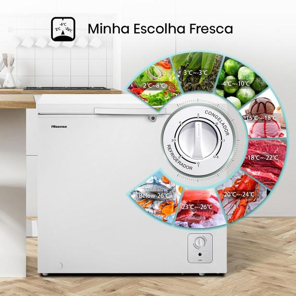 Imagem de Freezer Horizontal Hisense 198 litros FC257NW 1 Porta Branco