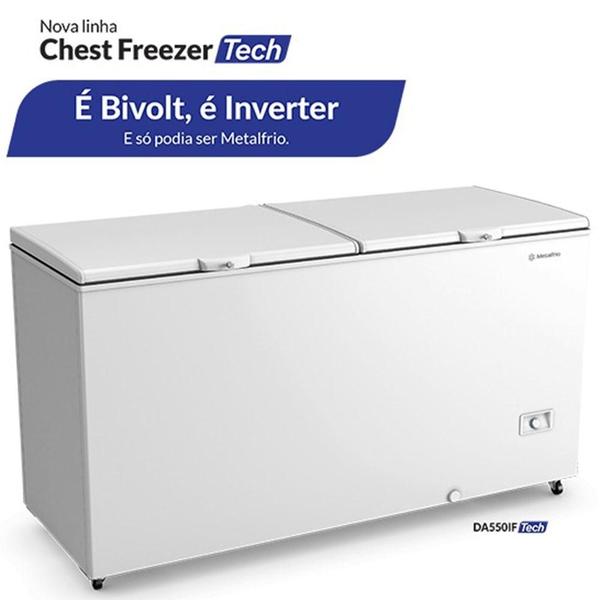 Imagem de Freezer Horizontal Metalfrio DA550IFTech Inverter, 2 Portas, 543 Litros, Branco, Bivolt