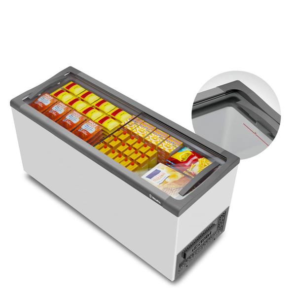 Freezer Horizontal Porta de Vidro 491 Litros Metalfrio NF55S Branco 127V Imagem de Freezer Horizontal Porta de Vidro 491 Litros Metalfrio NF55S Branco 127V