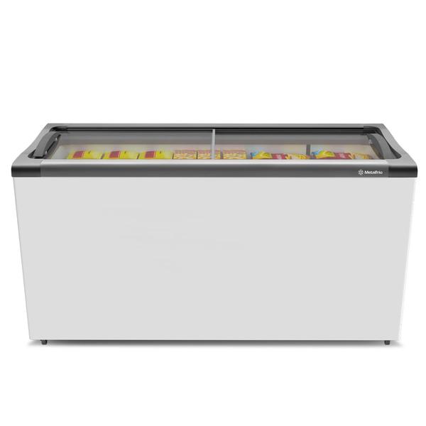 Freezer Horizontal Porta de Vidro 491 Litros Metalfrio NF55S Branco 127V Imagem de Freezer Horizontal Porta de Vidro 491 Litros Metalfrio NF55S Branco 127V