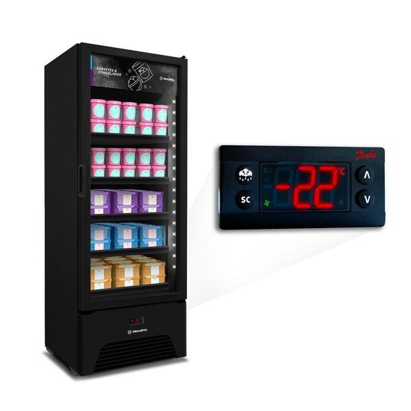 Imagem de Freezer Vertical Porta de Vidro Sorvetes e Congelados 497L VF50AH Optima 220v All Black - Metalfrio