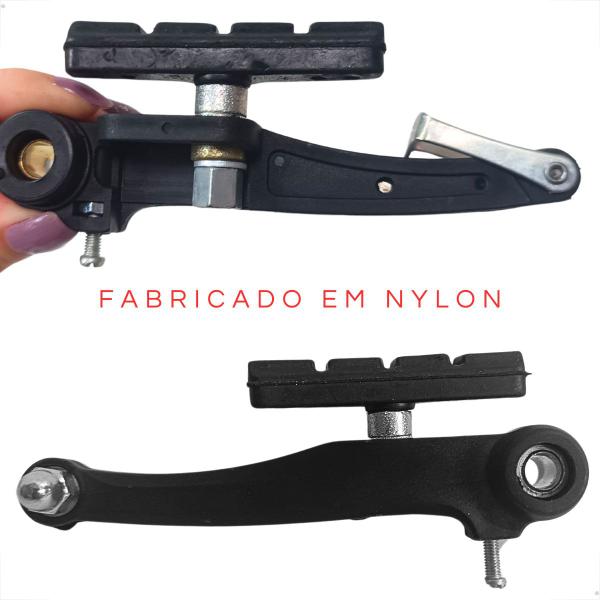 Imagem de Freio De Bicicleta De Nylon V-brake MTb Bike Tubo Guia Sapata Orbtial Traseiro Dianteiro 70mm Preto