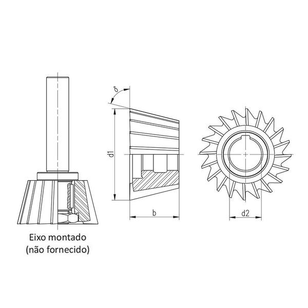 Imagem de Fresa Angular de Topo para Mandril - 45º - 80x22x22x22 - DIN 842 A - 1302