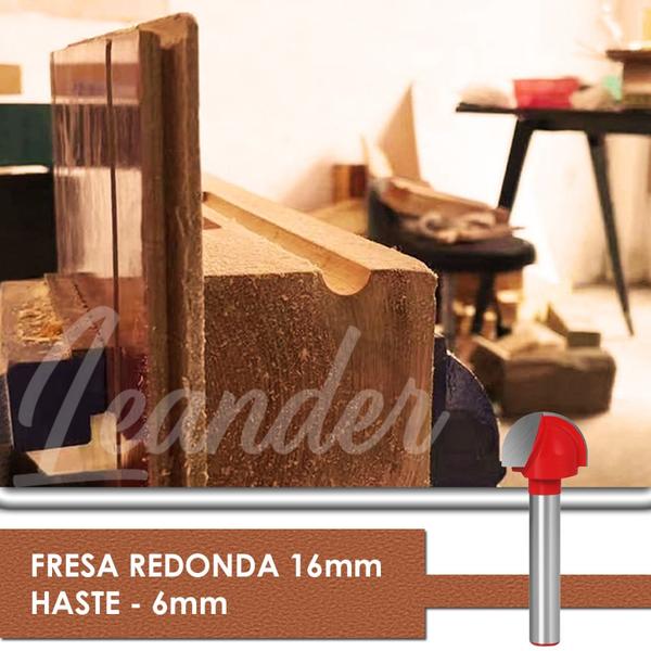 Imagem de Fresa Ball Nose (redonda) 6x16mm Para Madeira E Mdf - Cnc