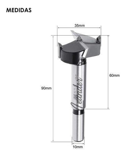 Imagem de Fresa Broca Forstner Furo 35mm Com Vídia Para Madeira Mdf Dobradiça