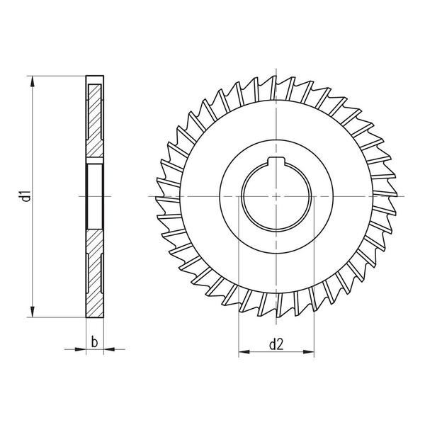 Imagem de Fresa Circular, Corte de 3 Lados Dentado Extra Fino 100 x 3 x 32 x 40 - DIN 1834 BN - 1203