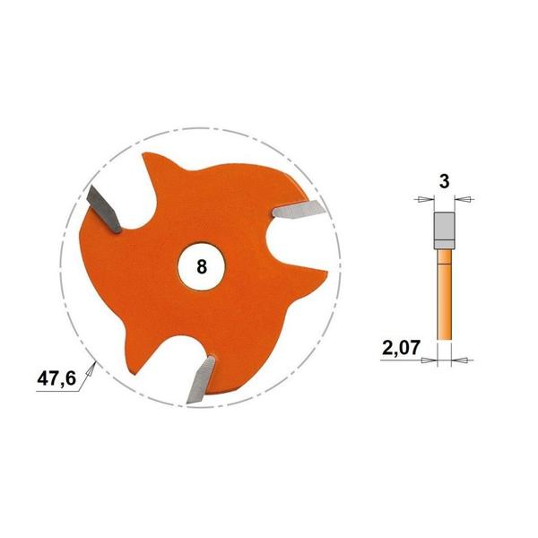 Imagem de Fresa Circular Para Canal Lateral Hw Ø47,6x3mm Cmt 82233011