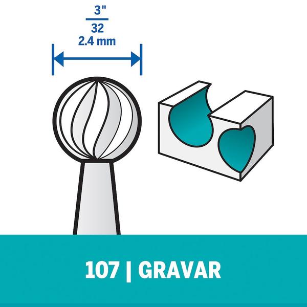 Imagem de Fresa de Gravar/Esculpir de 2,4 mm com 2 Unidades - 26150107AE000 - DREMEL