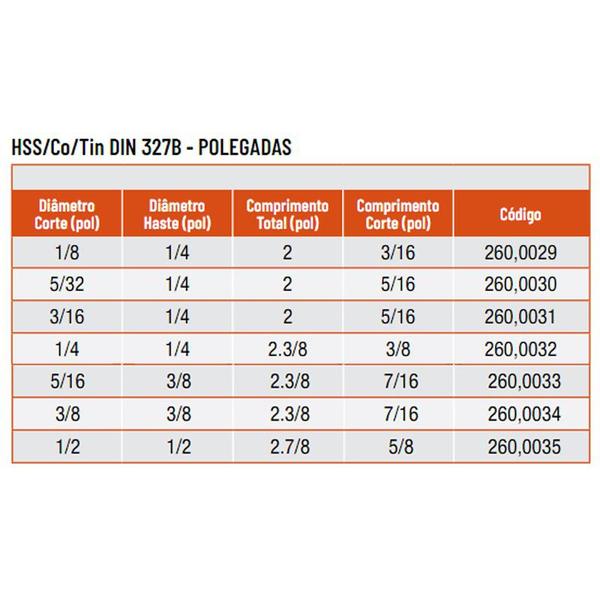 Imagem de Fresa de Topo Reto 2 Cortes - 1/4 - Com 8% Cobalto, DIN 327 B - 260,0032 - ROCAST