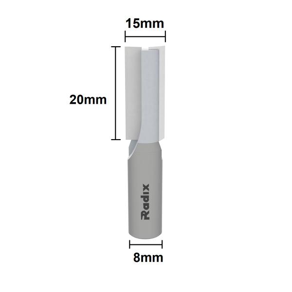 Imagem de Fresa Diâmetro de Corte 15mm Altura Wídea 20mm Haste 8mm 151520.03 Radix