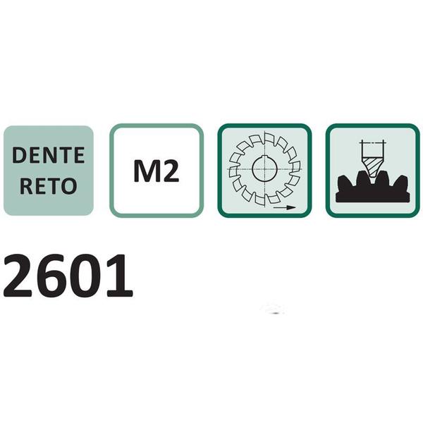 Imagem de Fresa Módulo - M 0,75 Nº 3 - Para 17 a 20 Dentes - Perfil Constante, Dente Reto, DIN 3972- Aço HSS (M2) - Ref. 2601 - INDAÇO