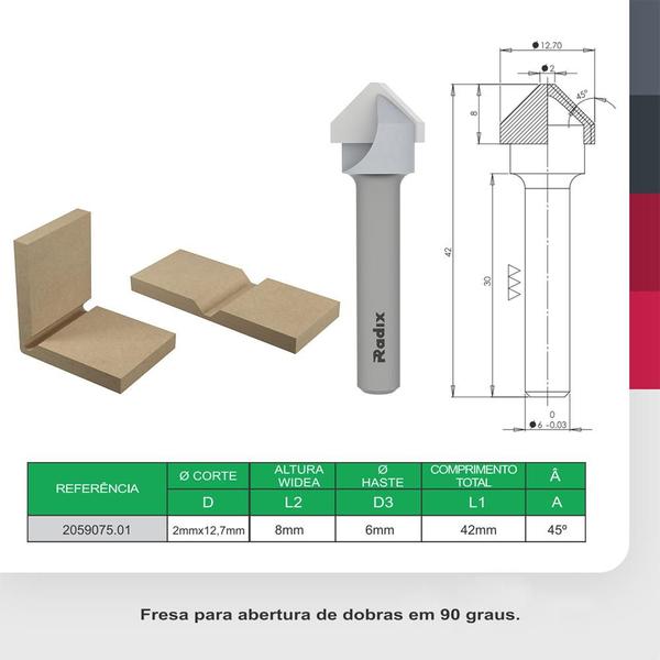 Imagem de Fresa Para Acm Haste 6 Mm 59075.01 - Radix