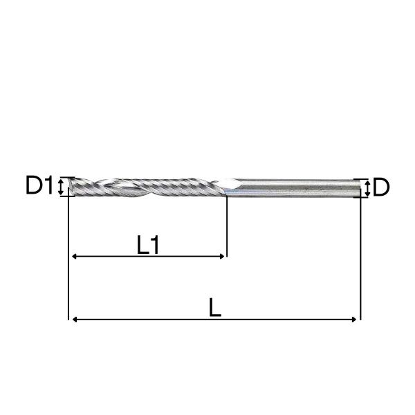 Imagem de fresa para acrilico 1 corte 3,175mmx28mmxh1/8