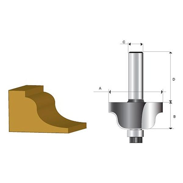 Imagem de Fresa para Borda Romana com Rolamento HT 1/4 Pol D-02593 Makita