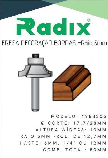 Imagem de Fresa Para Decoração De Borda 5mm H. 6mm Radix - 1988305.01