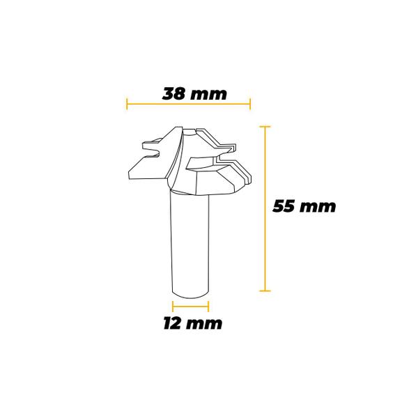 Imagem de Fresa Para Emenda de Meia Esquadria Haste 12 Mm X 1-1/2 Polegadas