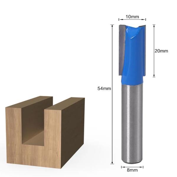 Imagem de Fresa Reta Paralela 10mm Haste 8mm Metal Duro Tupia Madeira