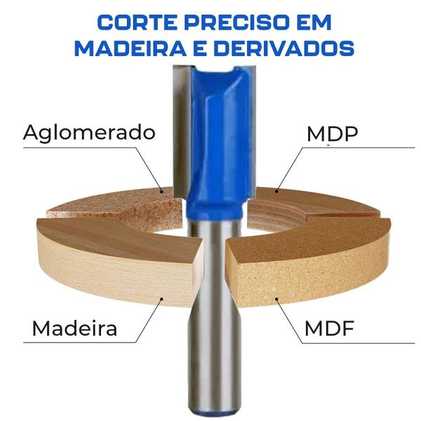 Imagem de Fresa Reta Paralela 6Mm Haste 8Mm Metal Duro Tupia Madeira