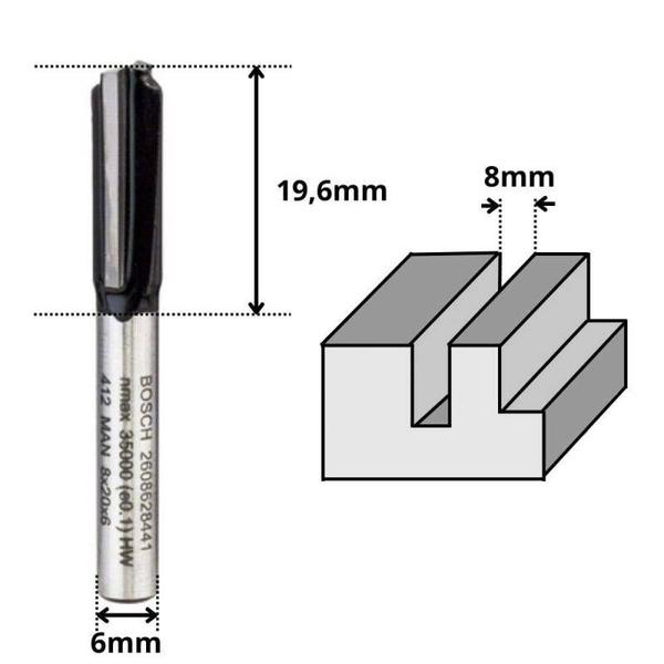 Imagem de Fresa Reta Paralela 8mm Bosch