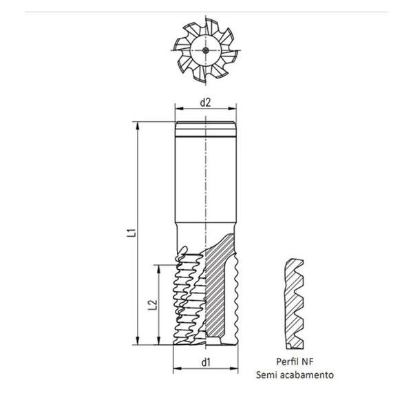 Imagem de Fresa Topo Reto Aço Rápido Tipo Chipmaster 7,0MM DIN844 NR - 1506 com 8% Cobalto Múltiplos Cortes Curta para Desbaste  - Indaço