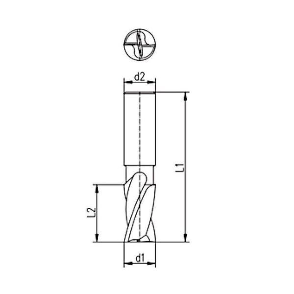 Imagem de Fresa Topo Reto HSS 3,00mm 2 Cortes 1445 INDACO