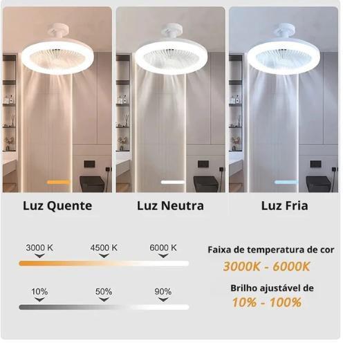 Imagem de Frescor e luminosidade: Ventilador de Teto com Luz LED e 3 pás