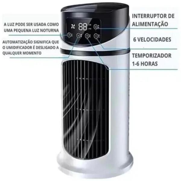 Imagem de Frescor instantâneo com ventilador torre 3 em 1 e cristais de gelo.