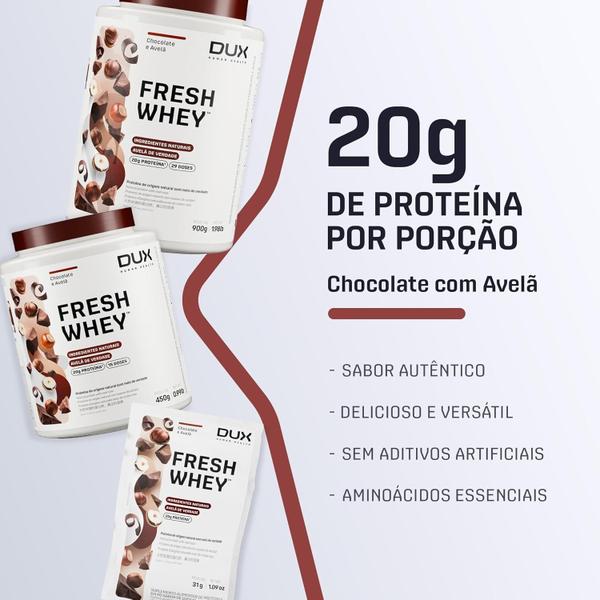 Imagem de Fresh Whey 3W Pote de 900g Sabor de Chocolate e Avelã  Dux Human Health 