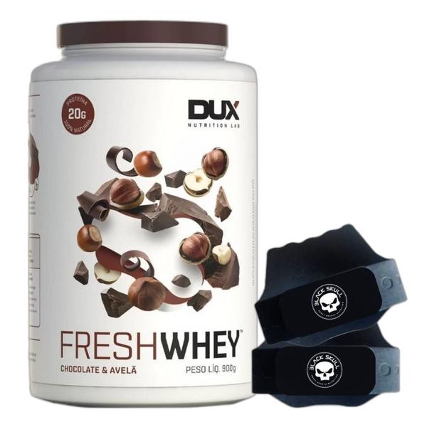 Imagem de Fresh Whey Isolado 3W Chocolate 900g Luva Black Skull - Dux