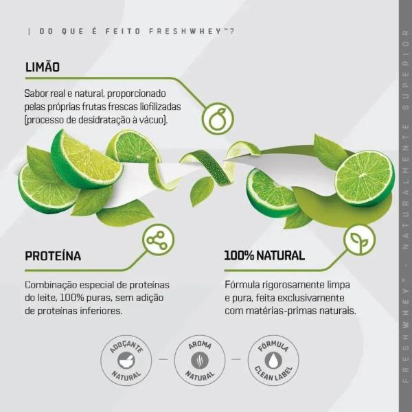 Freshwhey Protein Natural 900g Dux Nutrition Limão Imagem de Freshwhey Protein Natural 900g Dux Nutrition Limão